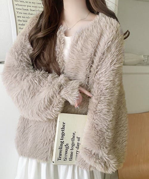 【美品】ドゥロワー　ブークレ カーディガン　ウール&アルパカ　もこもこ ニット 3.jpg