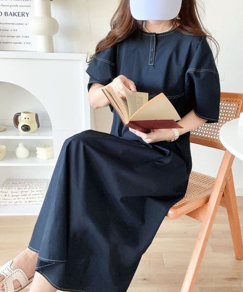 ワンピース ランタンスリーブ 綺麗目 シンプル タイトフォーマル 1.jpg