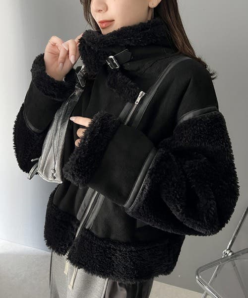 人気 ボア フェイクムートン ジャケット コート 着丈 2種類 楽天市場】ボアジャケット フライトジャケット レディース
