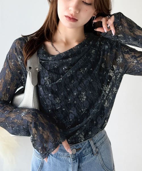 【美品　送料無料】変形ドレープ カットソー　ブラック　フリーサイズ 美品 送料無料】変形ドレープ カットソー ブラック フリーサイズ