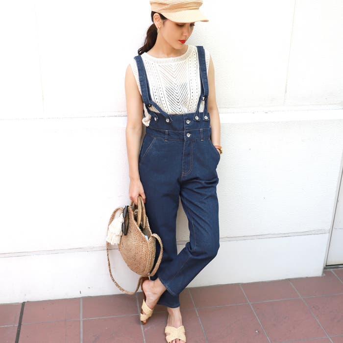 きれいめシルエット2wayデニムサロペット(オールインワン