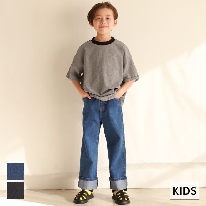 KOKO　GUCCI  kids ベロア　ジャケット　４歳　デニムパンツ キッズ ロールアップタイトデニムショートパンツ[品番