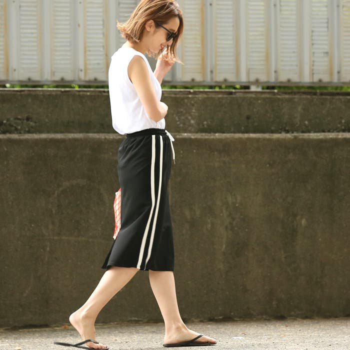 ROOP TOKYO スカート サイドラインテープ ジャージスカート