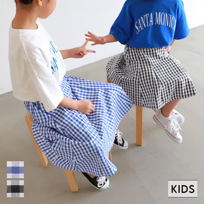 amica kids アミカキッズ　ギンガムチェック　フレアスカート item143131800801-1-2.jpg