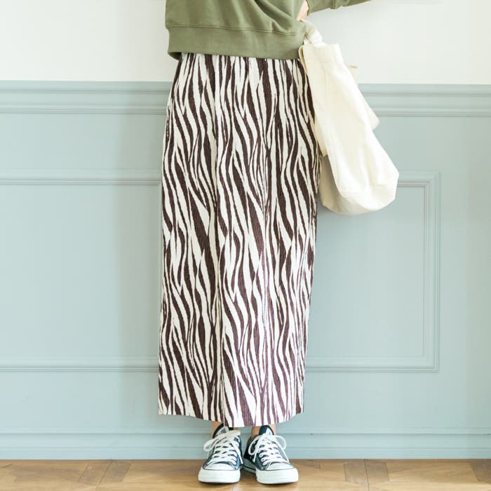 ベロアプリーツゼブラスカート[品番：PA000013324]｜coca（コカ）の