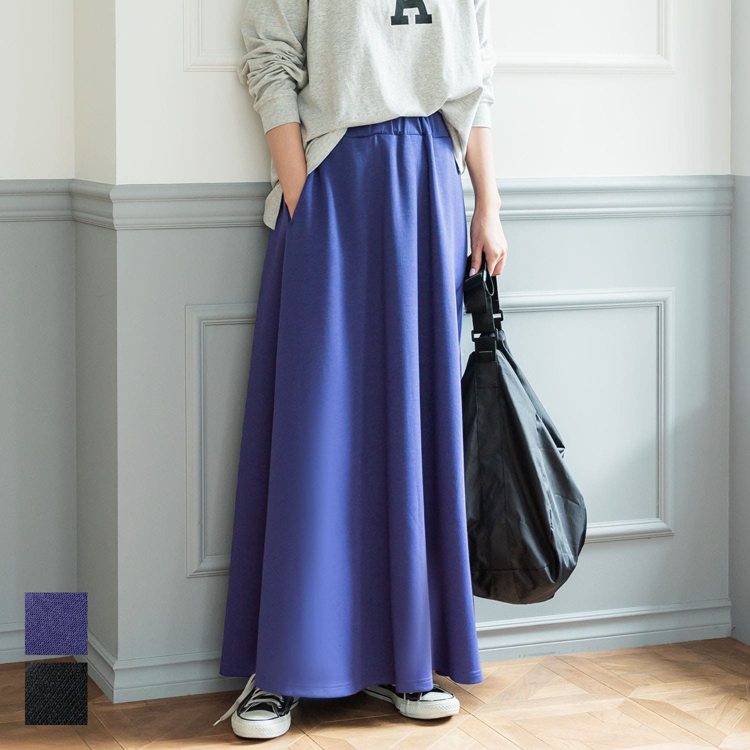 【新品未使用】ターコイズ 刺繍 マキシ丈 ロングスカート ０ ダンボールマキシスカート[品番：PA000013304]｜coca（コカ）の