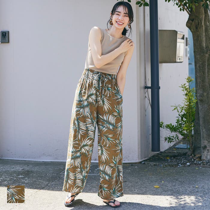 【新品】リーフ柄ワイドパンツ 多色 楽天市場】リーフ柄（パンツ｜ボトムス）：レディースファッションの通販