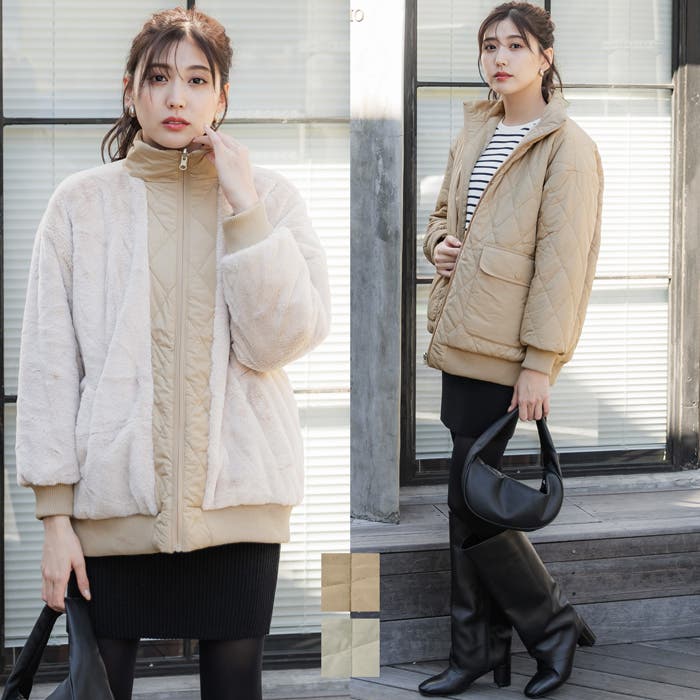 2WAYボアリバーシブルキルトジャケット[品番：PA000015159]｜coca