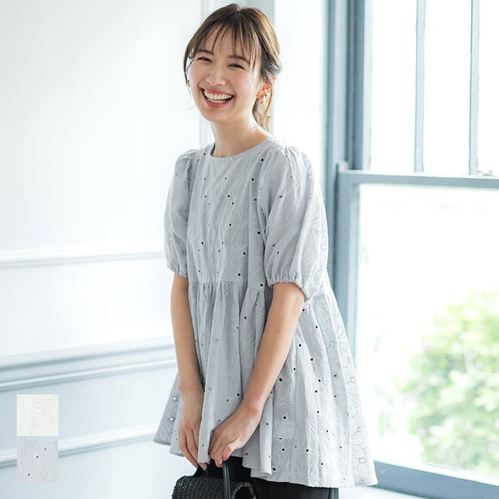 フラワー刺繍ブラウス[品番：PA000014304]｜coca（コカ）｜レディース
