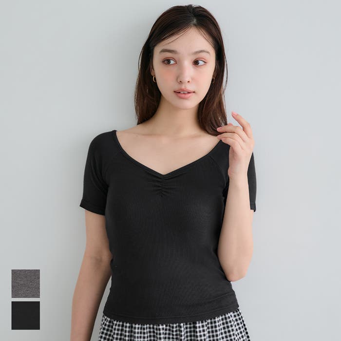 リブギャザートップス レディース[品番：PA000017014]｜coca