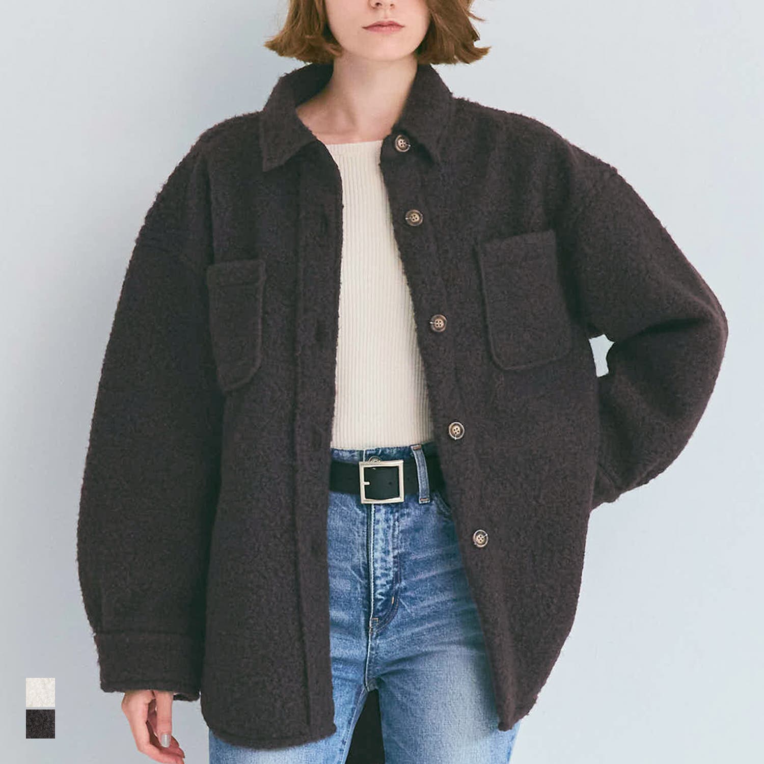 ジャケット・アウター Acka. poodle boa long coat ふんわり上品。大人可愛いプードルボアジャケット[品番：PA000017562