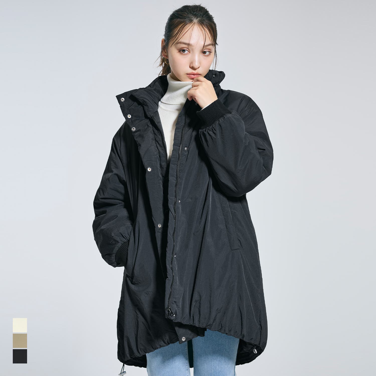 空様　ヒステリックグラマー　中綿ロングコート　ブルゾン　アウター　S 洗える】中綿ロングブルゾン[品番：PA000017666]｜coca（コカ）の