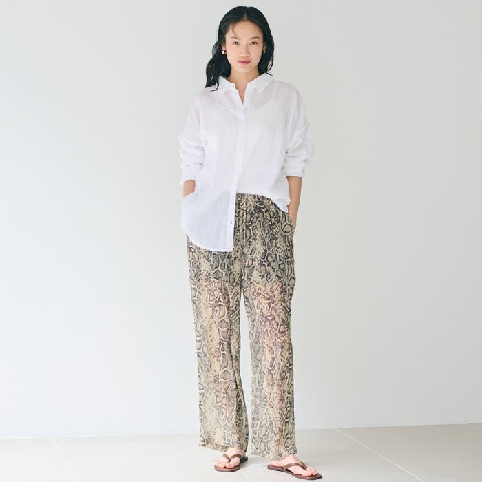 シアーシフォンイージーパイソンパンツ レディース[品番