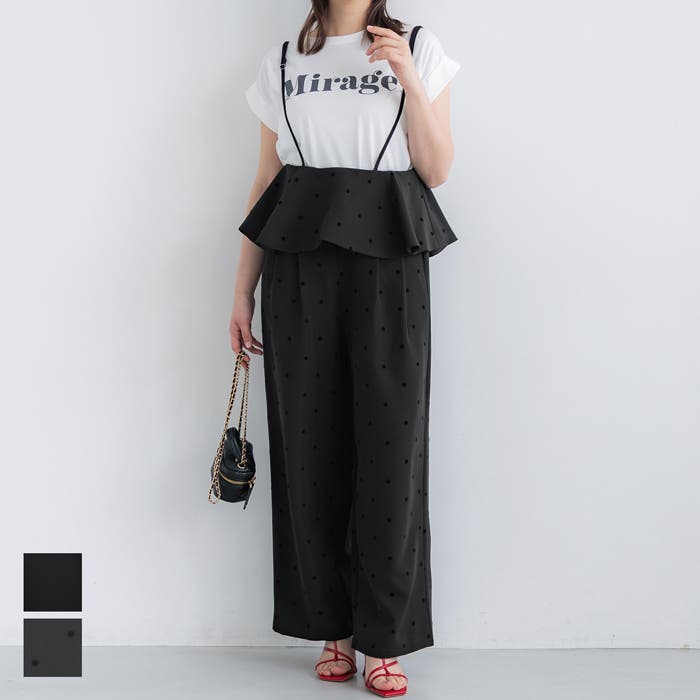 新品未使用COCODEAL プリーツフリルオールインワン　アイボリー　S COCO DEAL】 プリーツフリルオールインワン＿250516008743