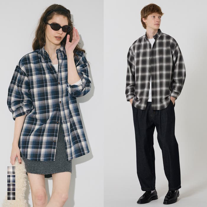 ポリエステルチェック長袖シャツ[品番：PA000017505]｜coca（コカ）の