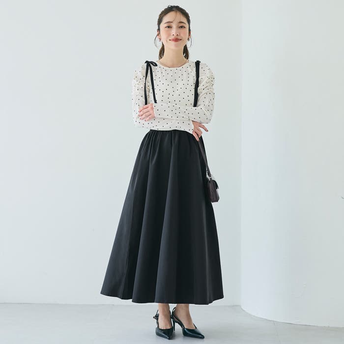 リボンストラップ付フレアスカート[品番：PA000017422]｜coca（コカ