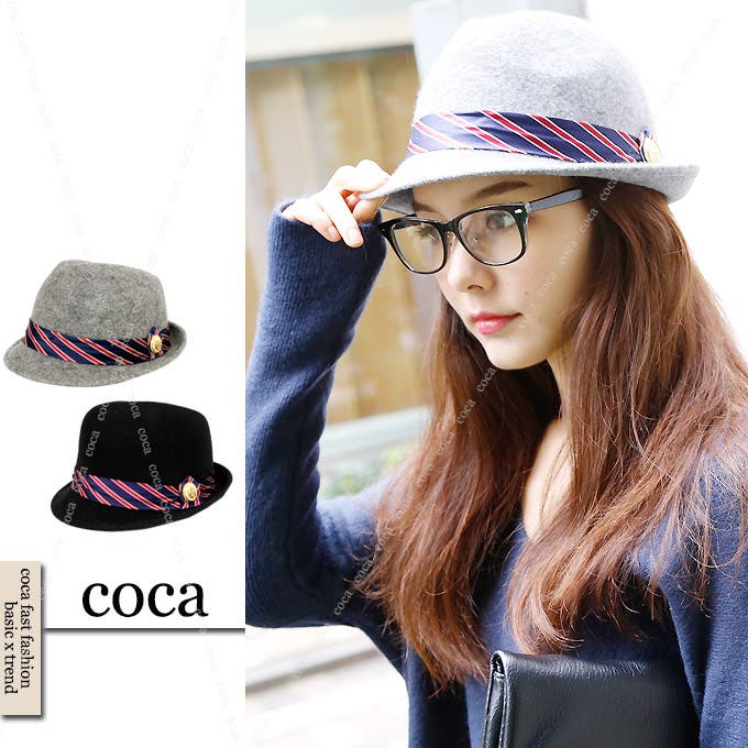サテンリボン付き♪フェルトハット[品番：PA000002688]｜coca（コカ