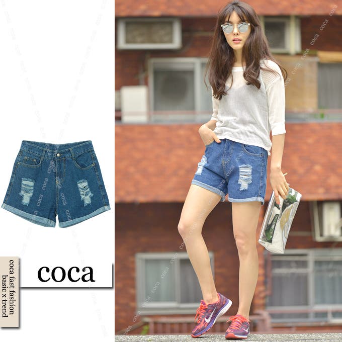 【美品】デニム/ショーパン/Coca-Cola/コカコーラ/レディース/Sサイズ セール】デニムショートパンツ（デニムパンツ）｜coca（coca