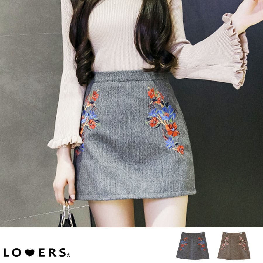 冬新作 刺繍スカート ma[品番：JP000003396]｜LOVERS（ラバーズ）の