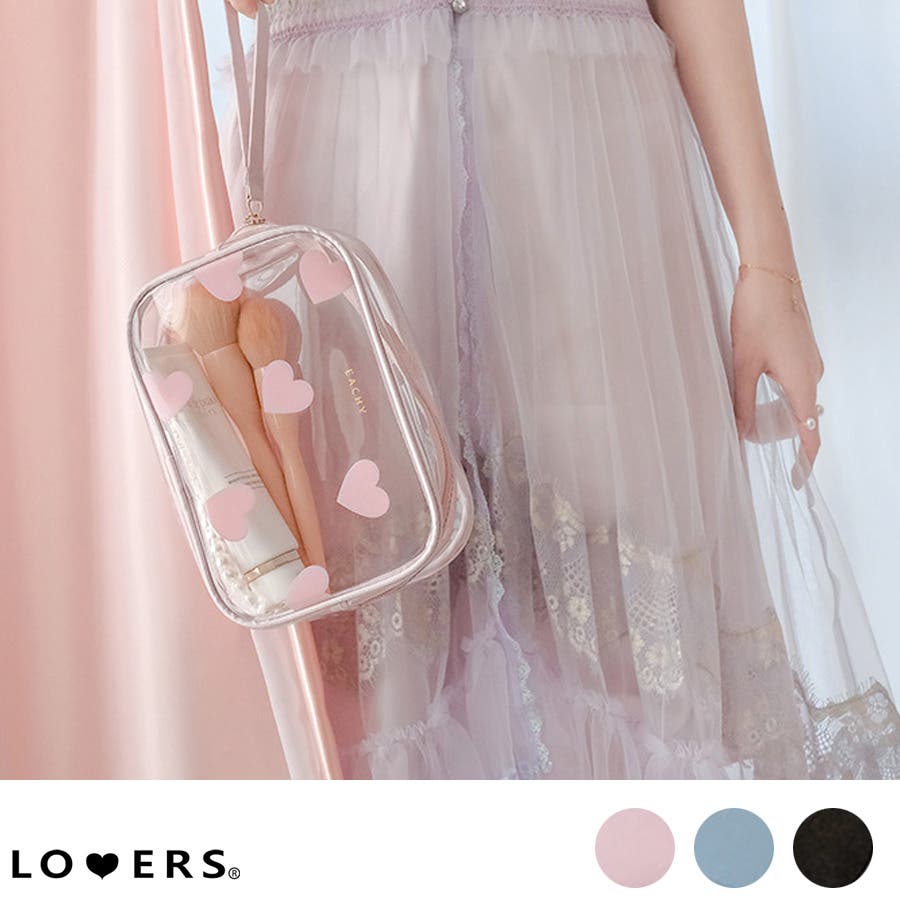 Pink Candy♡フリルポーチ♡ハート柄 Pink Candy♡フリルポーチ♡ハート柄