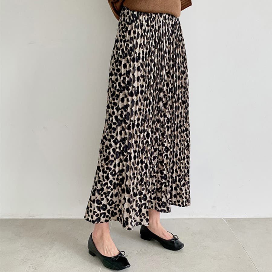 美品⭐︎MUSE de DeuxiemeClasseヒョウ柄プリーツロングスカート She's Closet スカート レオパード/豹ヒョウ柄プリントロング丈