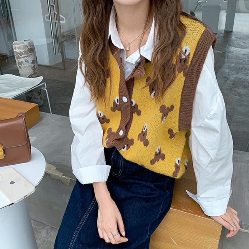セザンヌ フロントボタン 袖なし ベスト セザンヌ フロントボタン ボア 袖なし ベスト (SEZANE/ベスト