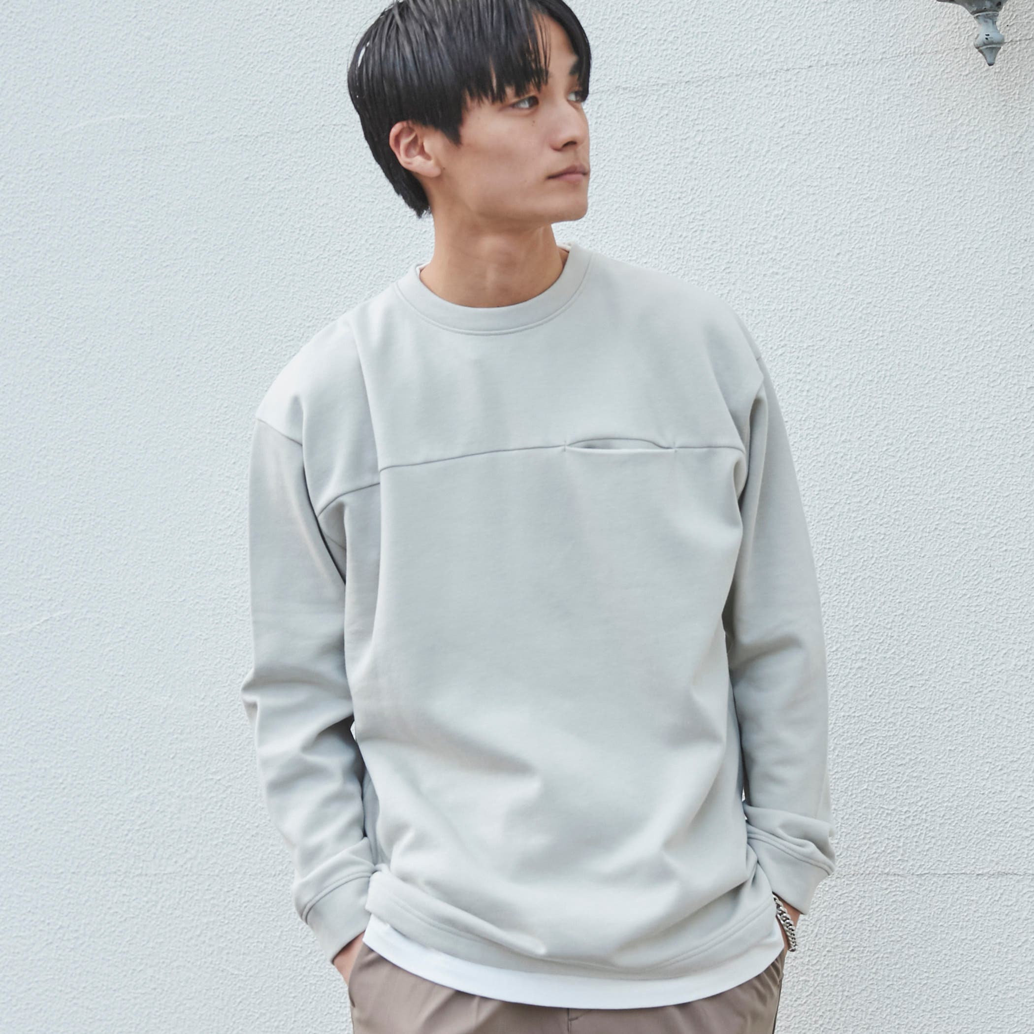 ポンチ起毛切替ロングスリーブTシャツ[品番：COEW0004139]｜coen【men