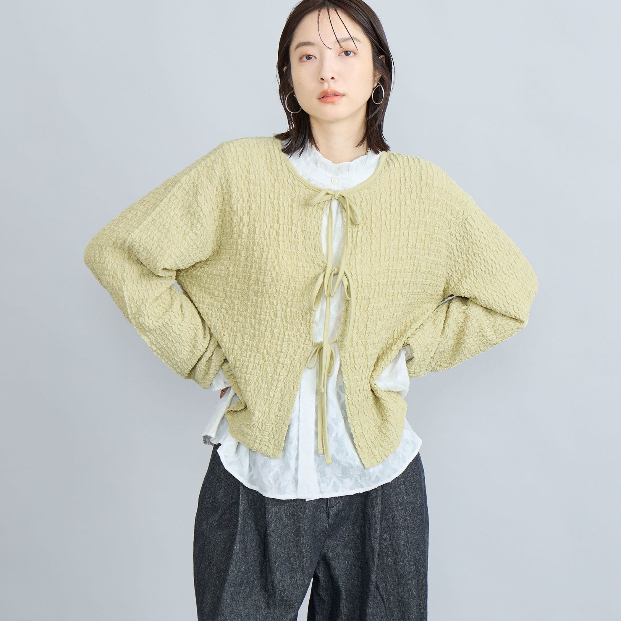 BONG SWEAT CARDIGAN （BROWN) - COCOLOBLAND WEB STORE