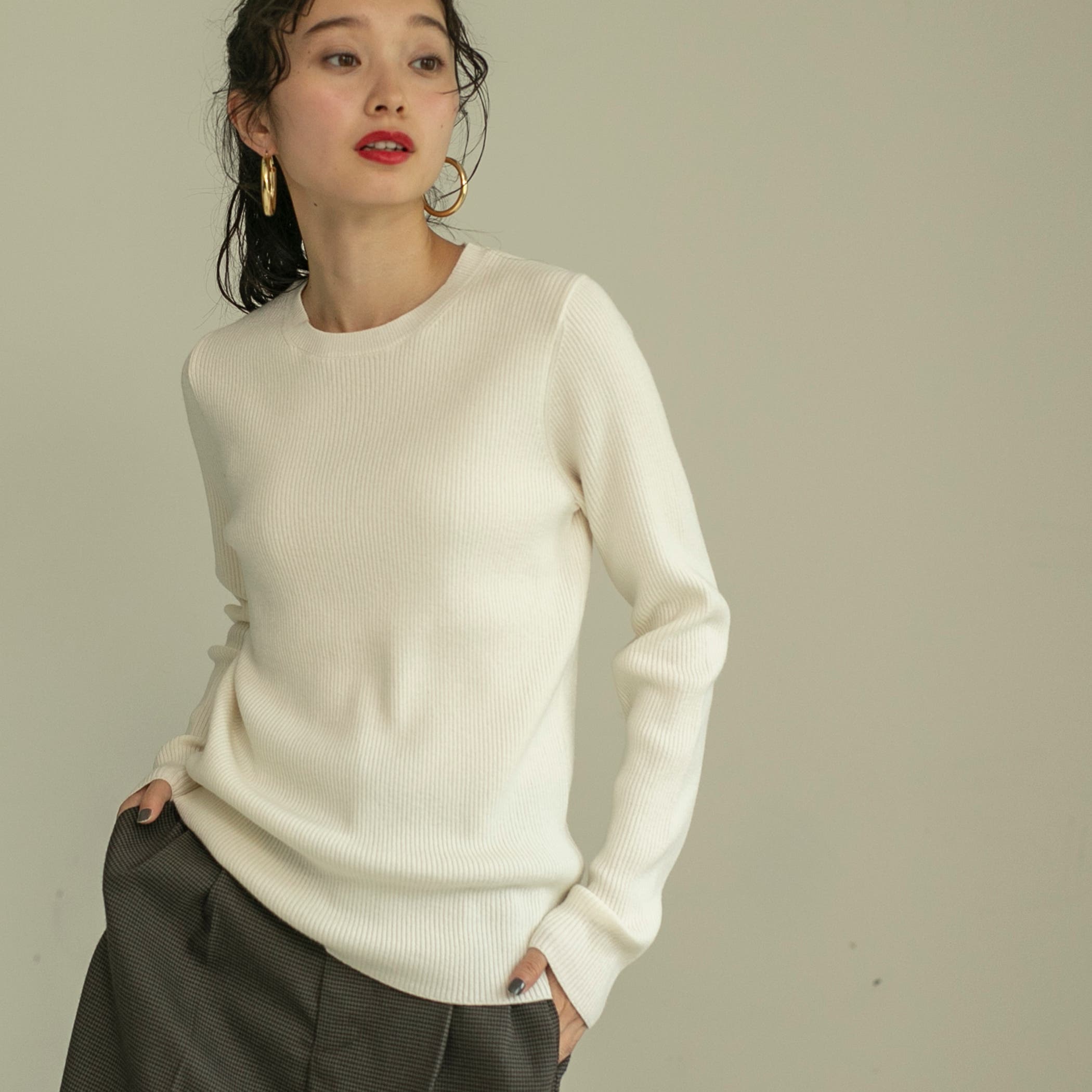 ワンフォークロージング 1111clothing クルーネック ニット