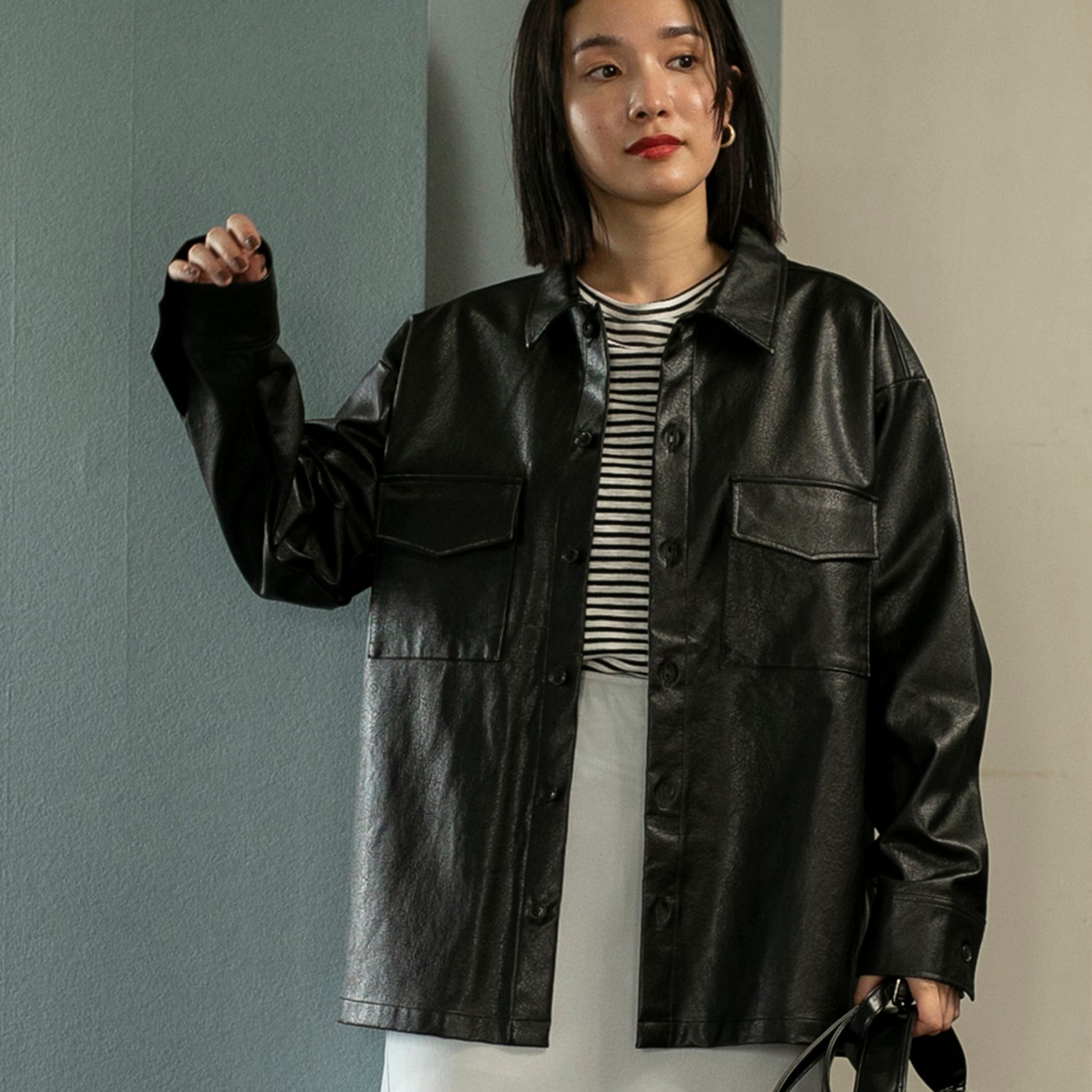 レザーライクジャケット[品番：COEW0004697]｜coen【women】（コーエン