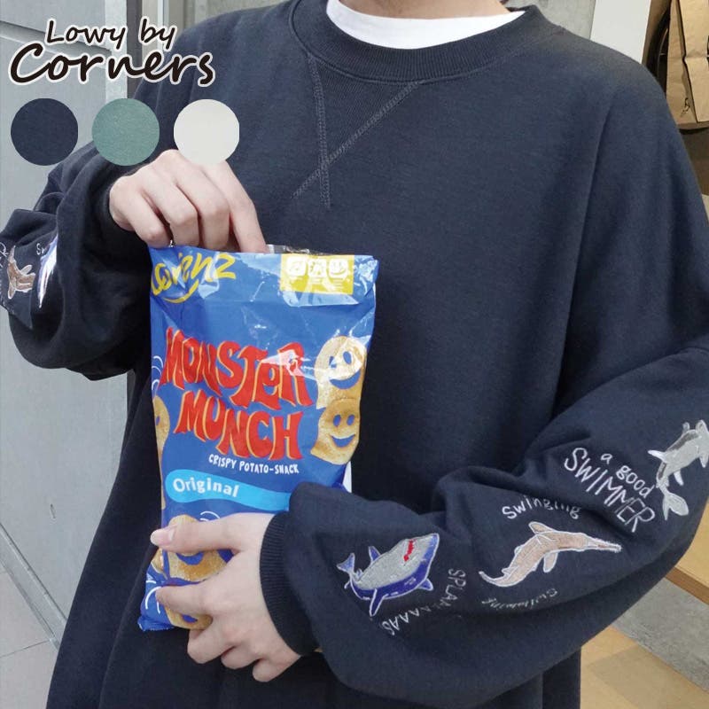 袖サメ刺繍オーバーサイズトレーナー[品番：TRIW0002753