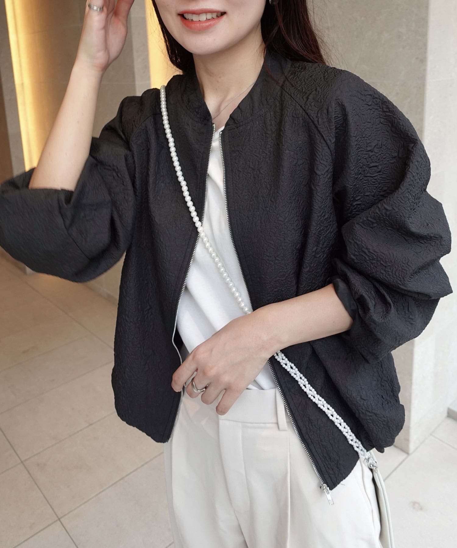 プライムオーバーフクレリーフジャガードスウィングトップブルゾン　サイズ01 プライムオーバーフクレリーフジャガードスウィングトップブルゾン