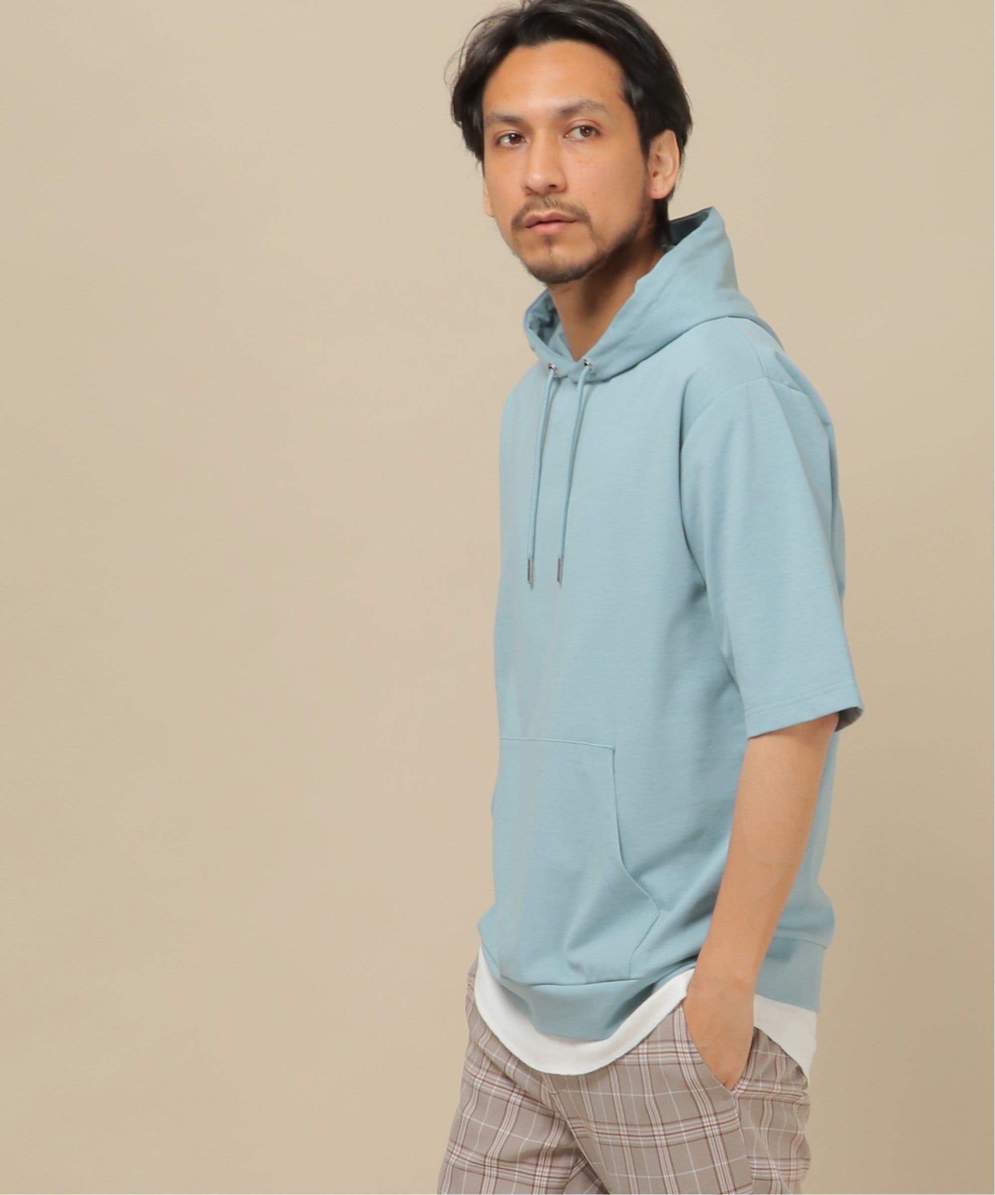 清潔軽快 五分袖パーカー[品番：IKAW0011801]｜ikka （イッカ）のメンズファッション通販｜SHOPLIST（ショップリスト）