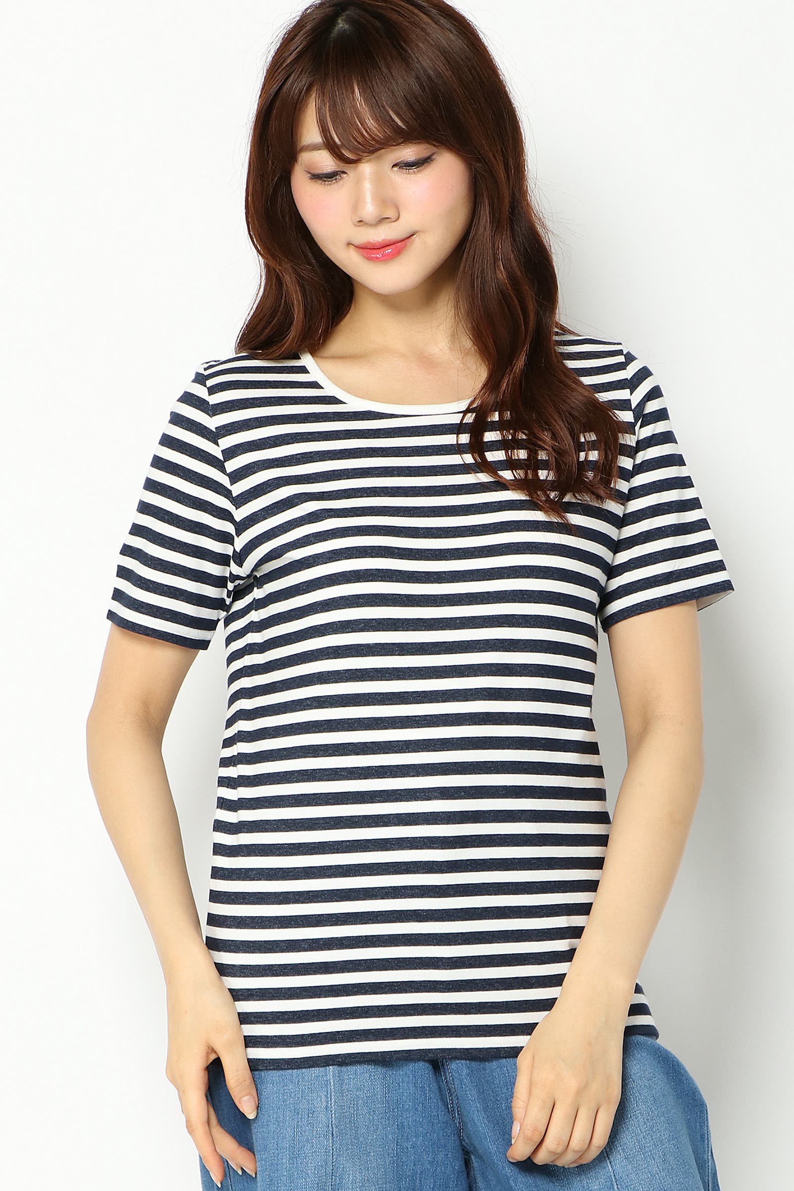 無地＆ボーダー半袖Tシャツ[品番：IKAW0000441]｜ikka （イッカ