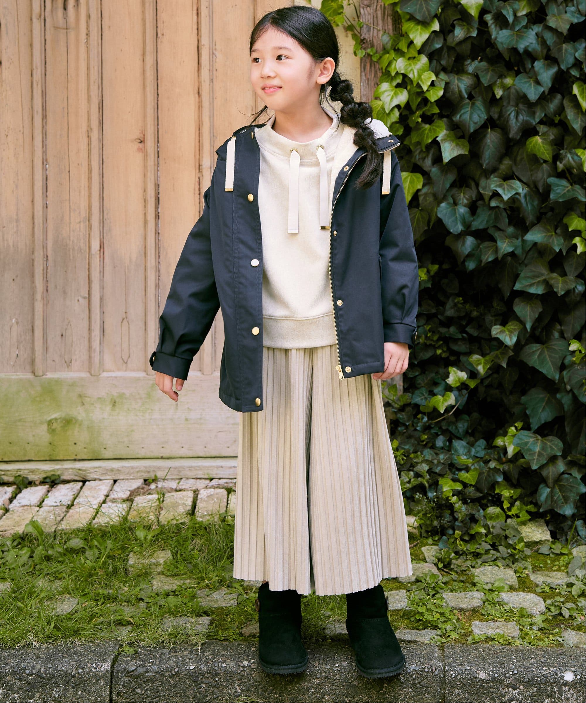 親子コーデ】総裏フェイクファーマンパジャケット（110~160cm）[品番 