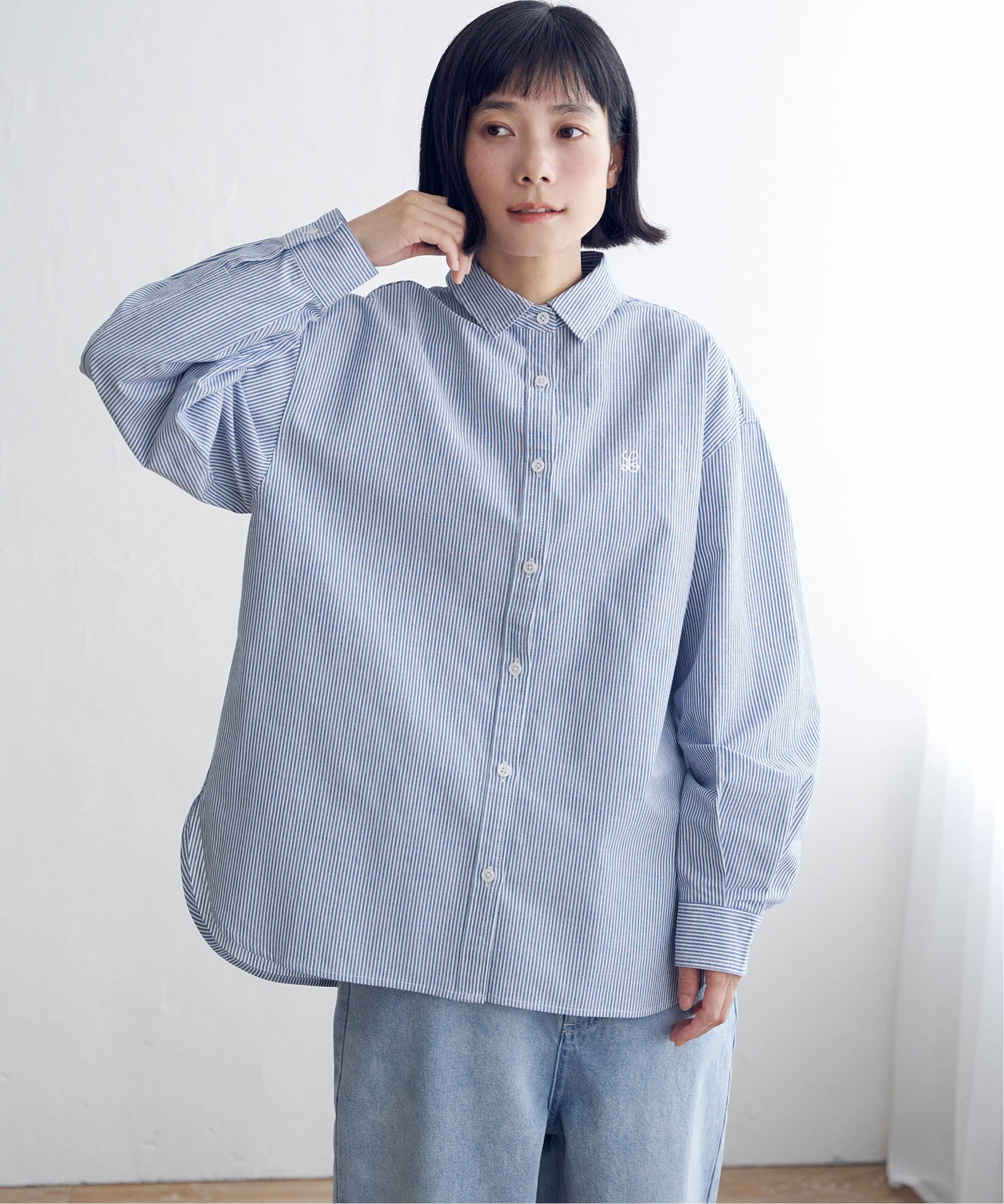 ワンポイント刺繍ビッグシャツ[品番：IKAW0020062]｜Lbc with