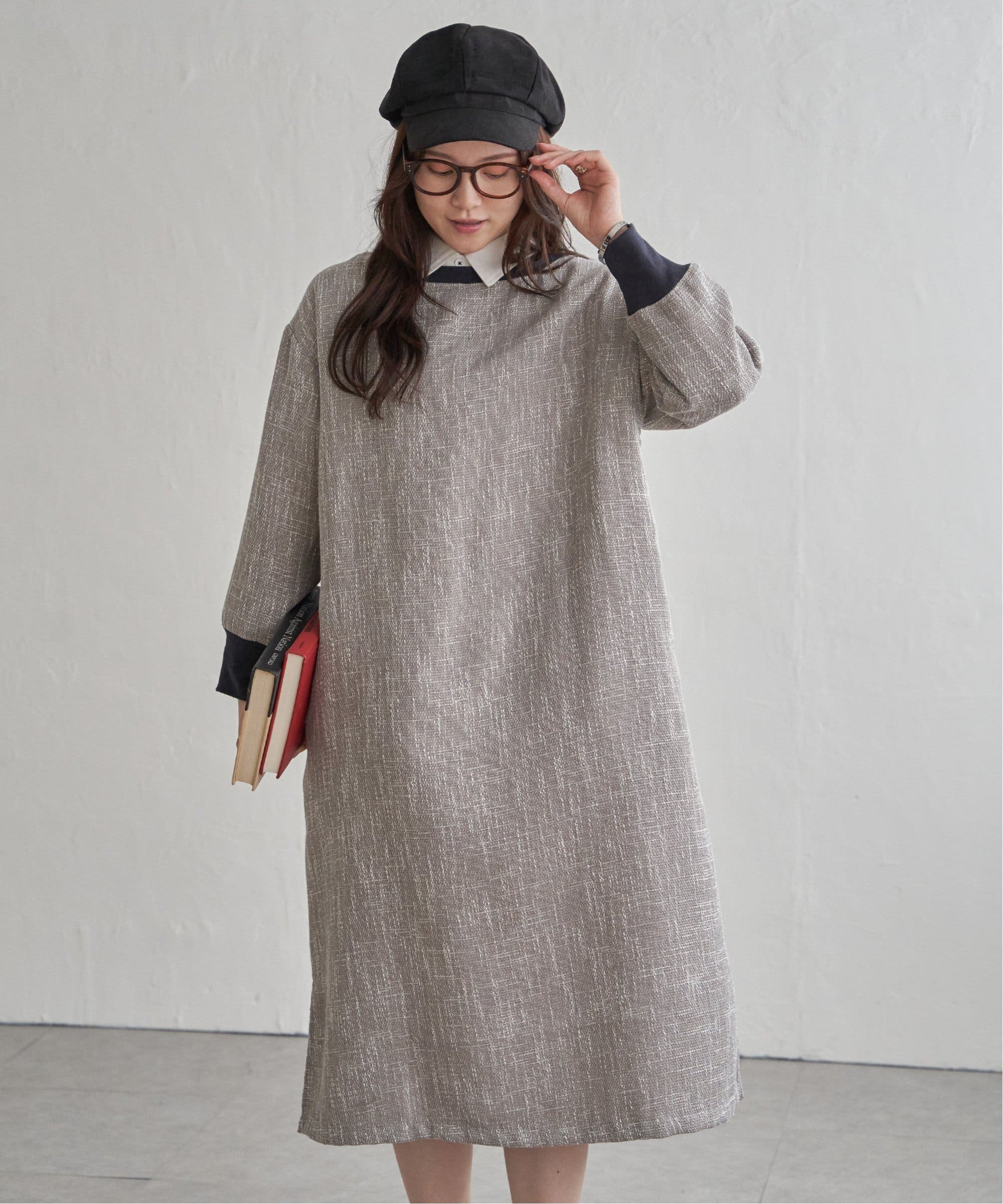 ツイーディリブサックワンピース[品番：IKAW0021522]｜Lbc with Life