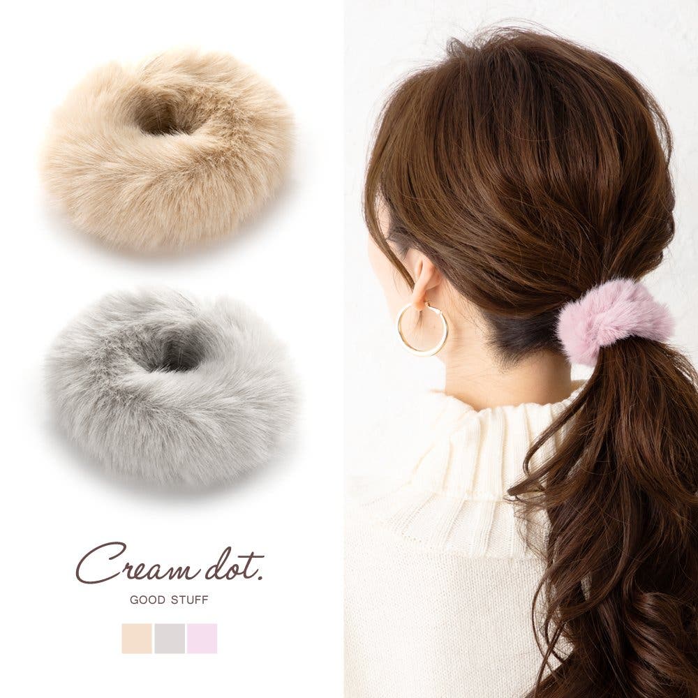 ヘアゴム ピンククリーム ヘアゴム ピンククリーム