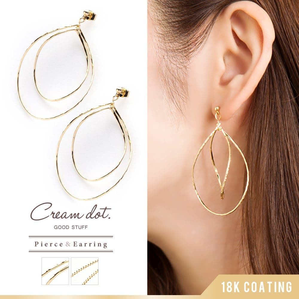 選べるピアス イヤリング ダブルドロップ[品番：CRMA0000079]｜CREAM