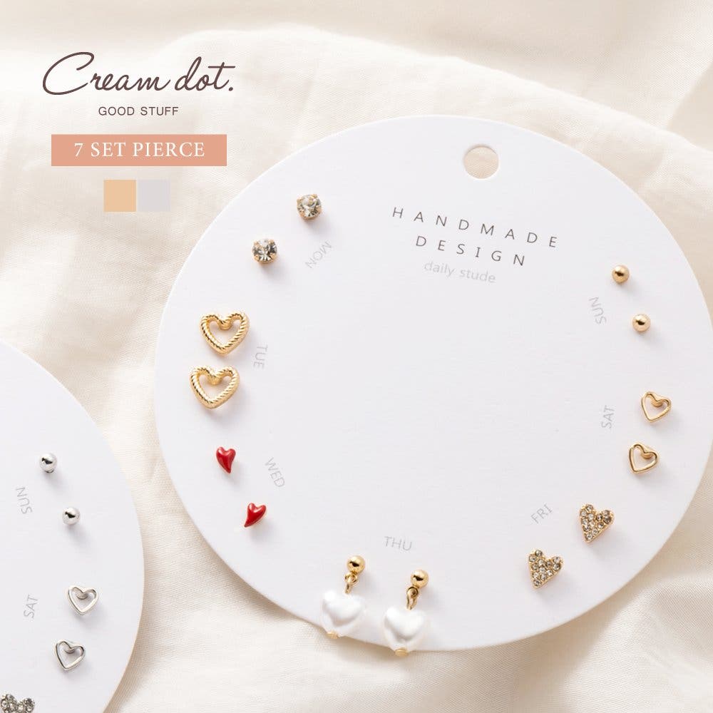 7点セット ピアス チタンポスト[品番：CRMA0007757]｜CREAM-DOT