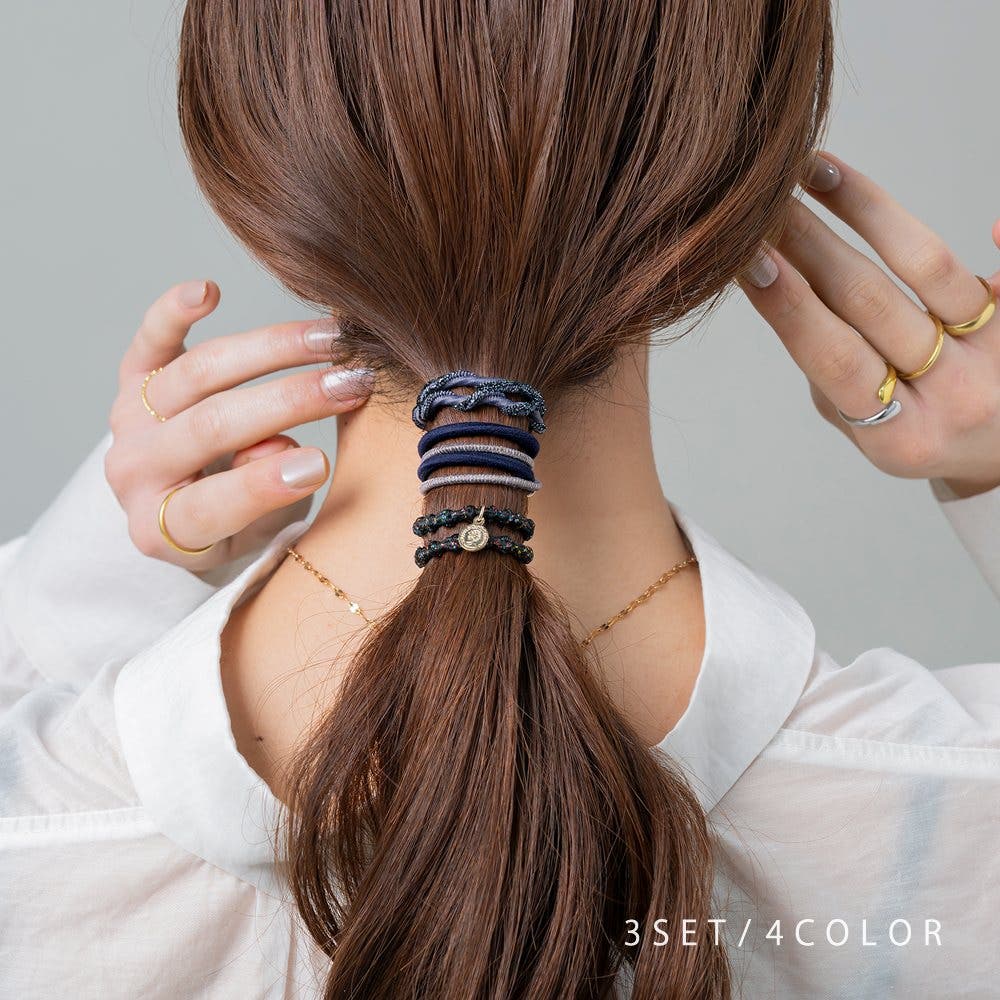 3点セット ヘアゴム ラメ[品番：CRMA0010755]｜CREAM-DOT（クリーム
