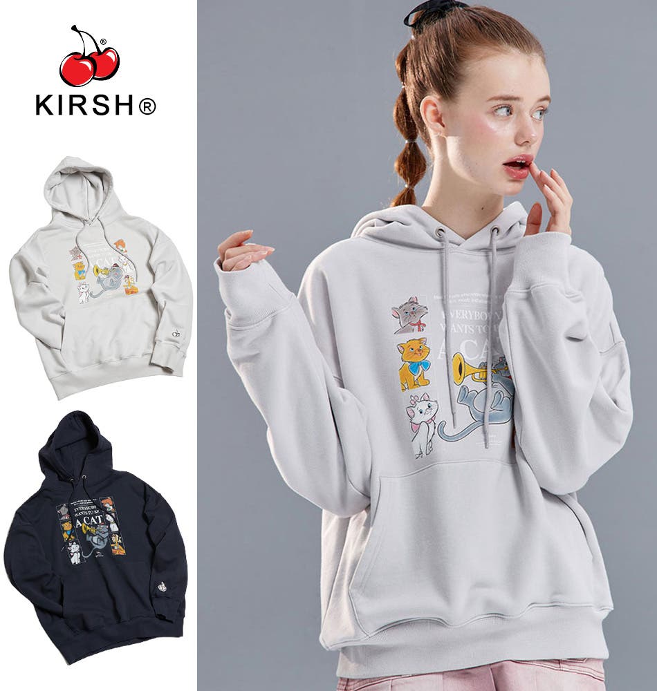 KIRSH×Disney　キルシー　おしゃれキャット　マリー　トレーナー　グレー kirdi21w-04.jpg