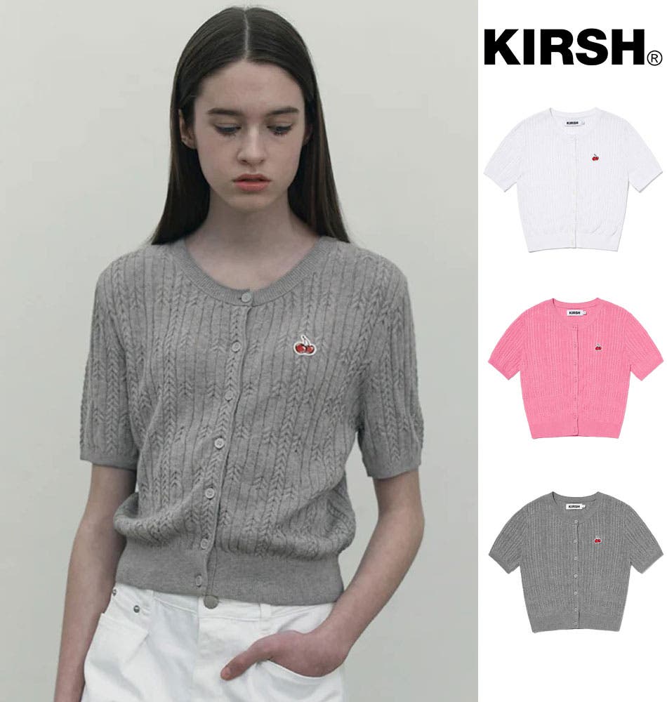 セール】KIRSH MIDDLE CHERRY TWIST V-NECK KNIT/キルシーミドル