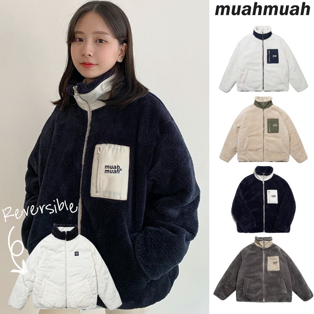 muahmuah ムーアムーア　リバーシブル　ボア　キルティング muahmuah ムーアムーアリバーシブルボアキルティング