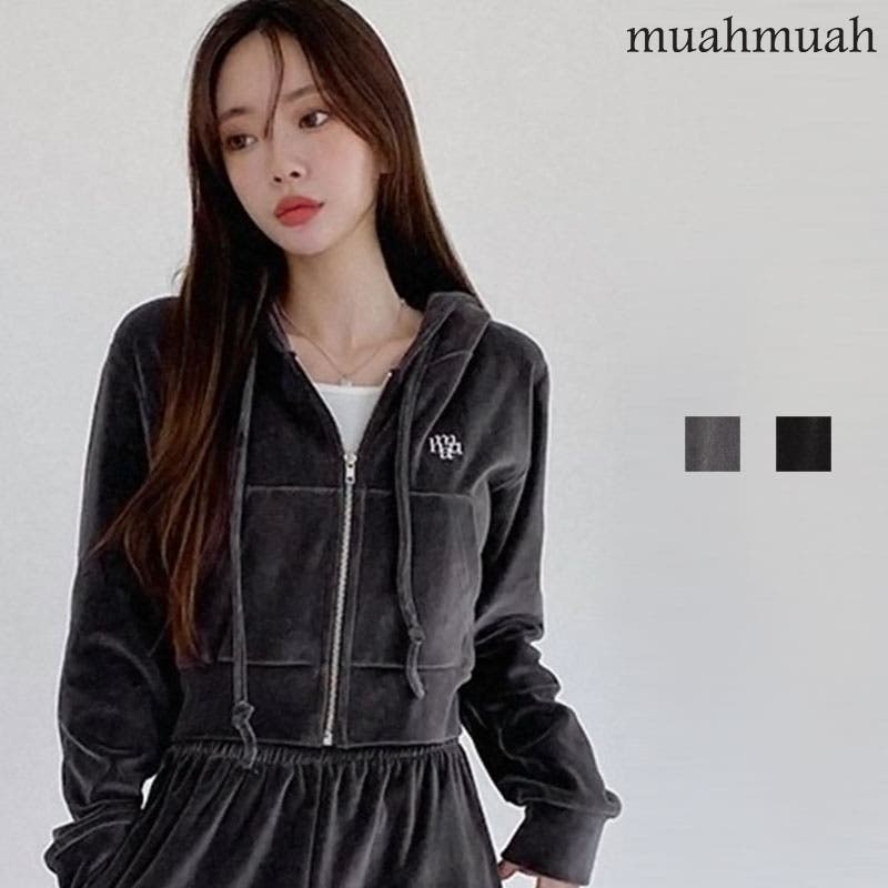 【muahmuah】人気★ポイントベルベットトレーニングセットアップ muahmuah】人気☆ポイントベルベットトレーニングセットアップ