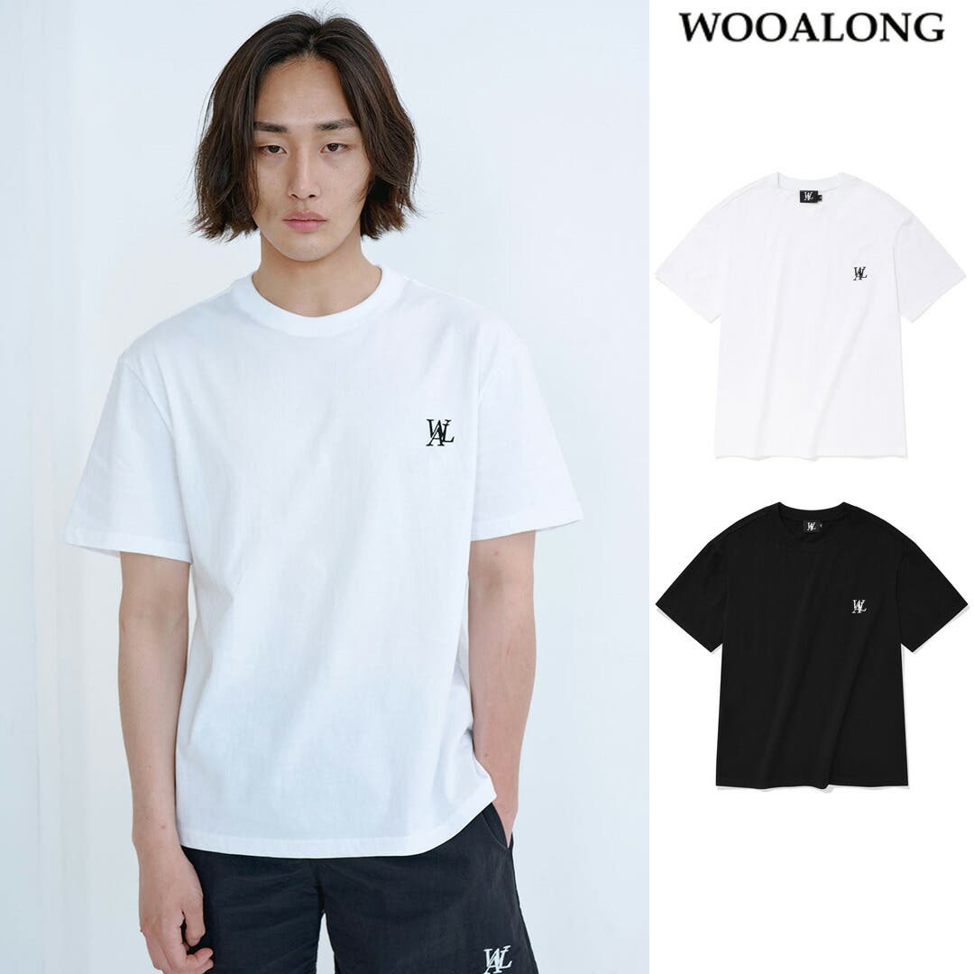 WOOALONG ウアロン シグニチャー刺繍ロゴTシャツ[品番