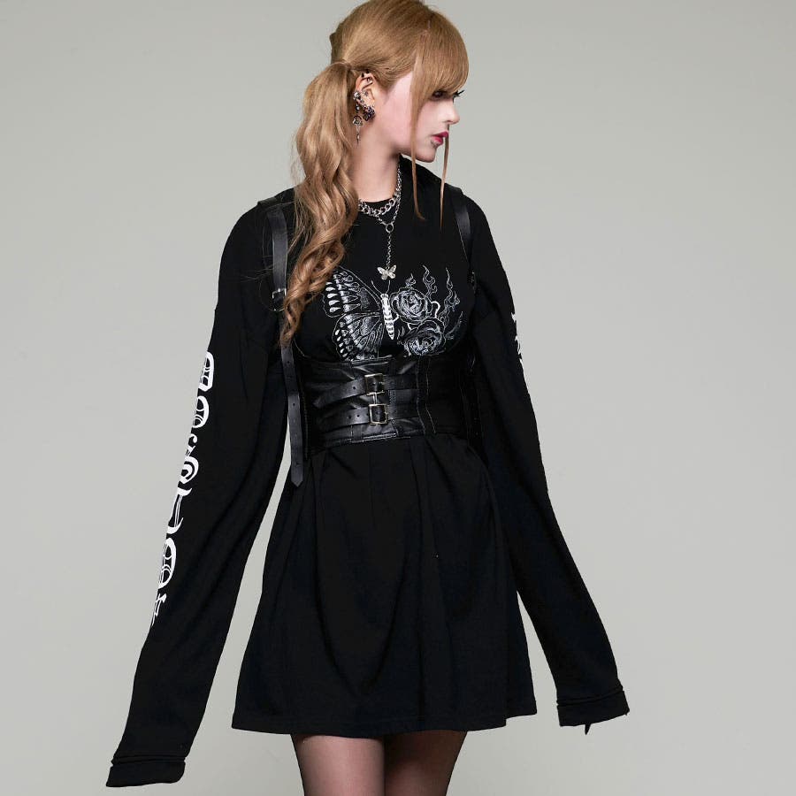 IMVAL ハーネスレザードレス ブラック IMVAL ハーネスレザードレス