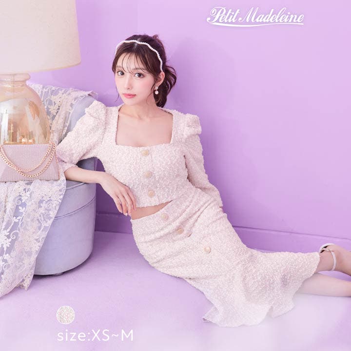 セットアップ レディース パステルツイード[品番：DY000027278]｜Dazzy