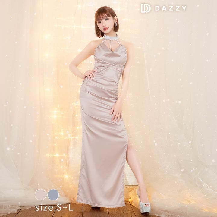 マキシ タイトドレス ラインストーン ギャザー スリット 韓国 am70210-1.jpg