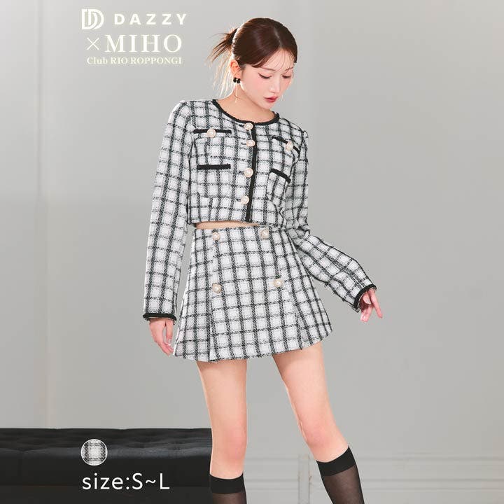 D&G　ツイード　セットアップ 4点セット】ツイードジャケットワイドパンツセットアップ[品番